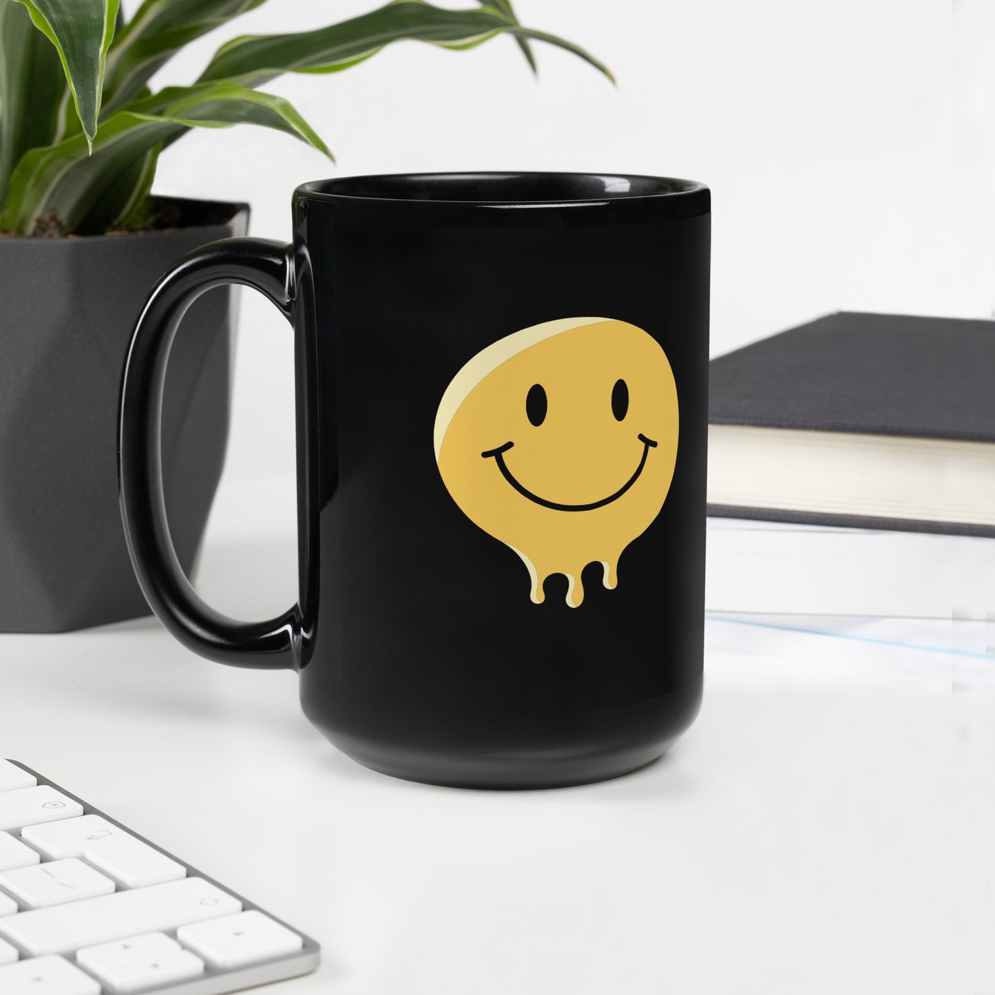 Happy & Sad Black Glossy Mug