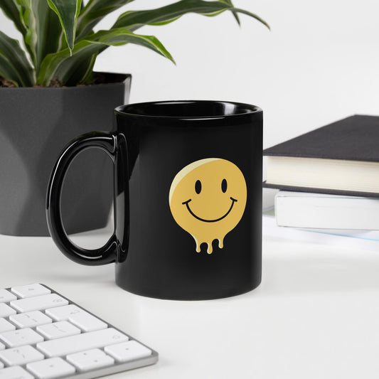 Happy & Sad Black Glossy Mug